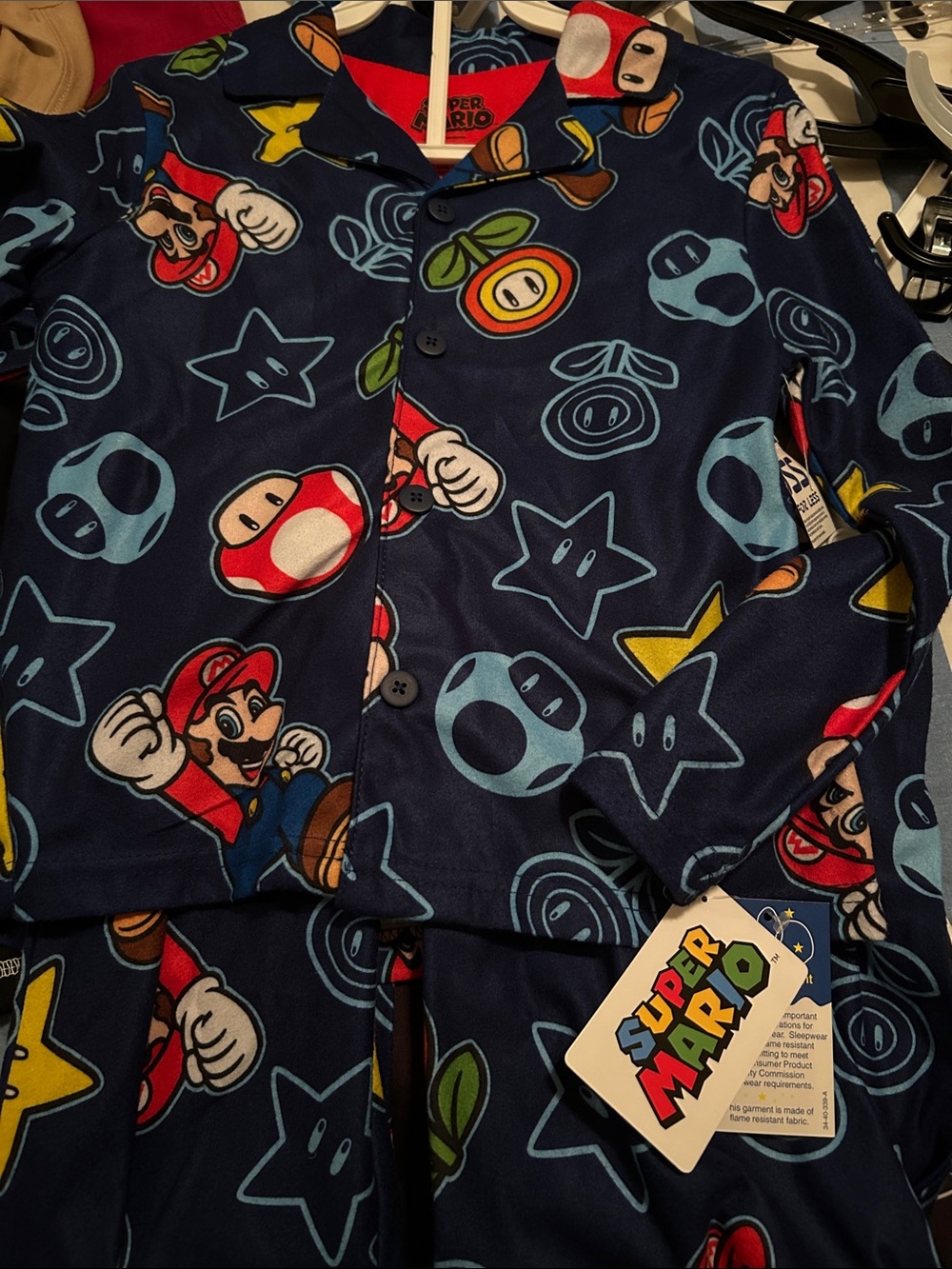 Nintendo Navy Blue Super Mario Character Pajama Set